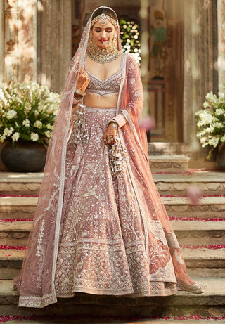 Matsya-Pink French Rose Lehenga Set-INDIASPOPUP.COM