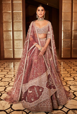 Matsya-Pink French Rose Lehenga Set-INDIASPOPUP.COM