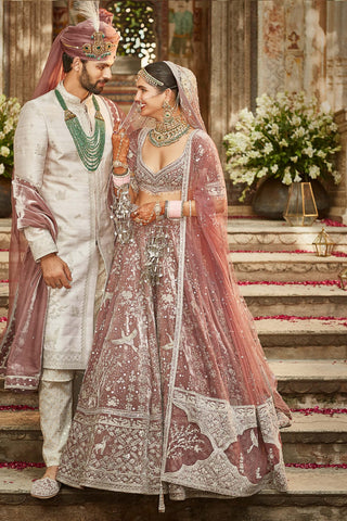 Matsya-Pink French Rose Lehenga Set-INDIASPOPUP.COM