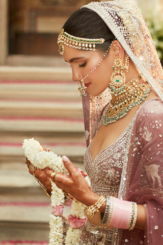 Matsya-Pink French Rose Lehenga Set-INDIASPOPUP.COM
