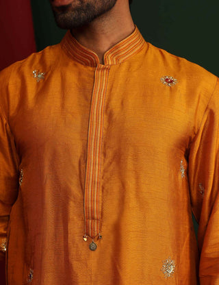 Mahima Mahajan-Krish Marigold Embroidered Kurta With Pants-INDIASPOPUP.COM