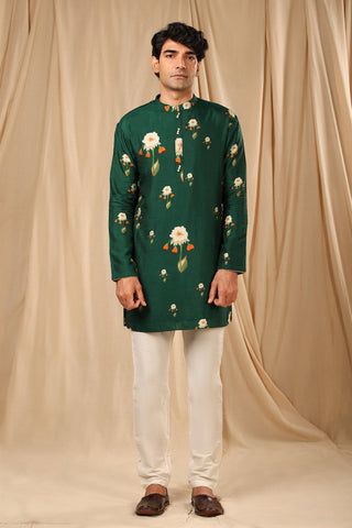 House Of Masaba-Bottle Green Buttercup Kurta-INDIASPOPUP.COM