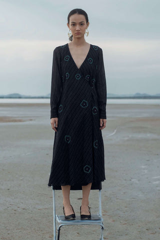 The Loom Art-Midnight Teal Dress-INDIASPOPUP.COM