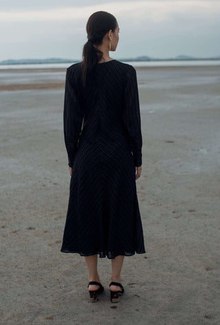 The Loom Art-Midnight Teal Dress-INDIASPOPUP.COM