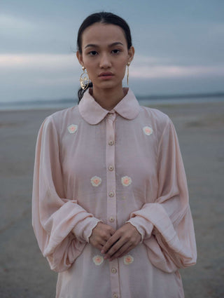 The Loom Art-Peach Milky Way Shirt-INDIASPOPUP.COM