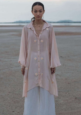 The Loom Art-Peach Milky Way Shirt-INDIASPOPUP.COM