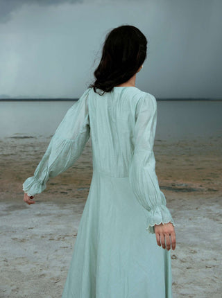 The Loom Art-Mint Skyline Dress-INDIASPOPUP.COM