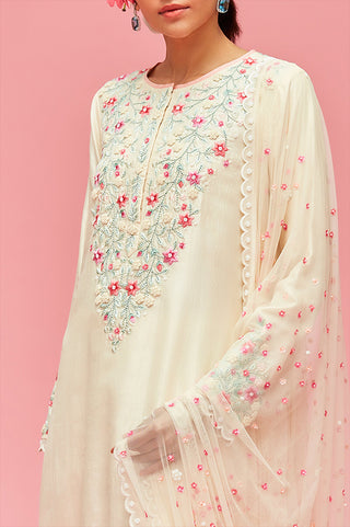 Nachiket Barve-Ivory Nishat Bagh Embroidered Kurta Set-INDIASPOPUP.COM