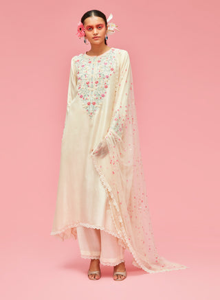 Nachiket Barve-Ivory Nishat Bagh Embroidered Kurta Set-INDIASPOPUP.COM