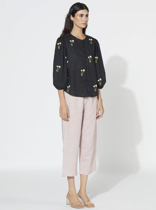 Meadow-Black & Pink Night Garden Co-Ord Set-INDIASPOPUP.COM