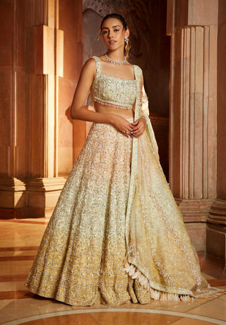 Nitika Gujral-Triple Color Organza Lehenga Set-INDIASPOPUP.COM