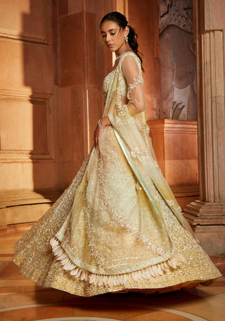 Nitika Gujral-Triple Color Organza Lehenga Set-INDIASPOPUP.COM