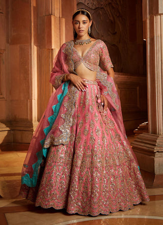 Nitika Gujral-Rose Pink Lehenga Set-INDIASPOPUP.COM