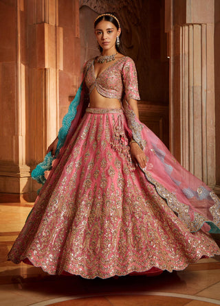 Nitika Gujral-Rose Pink Lehenga Set-INDIASPOPUP.COM