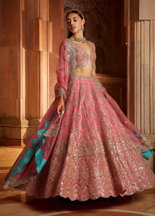 Nitika Gujral-Rose Pink Lehenga Set-INDIASPOPUP.COM