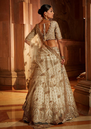 Nitika Gujral-Ivory Tafetta Lehenga Set-INDIASPOPUP.COM