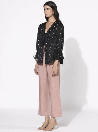 Meadow-Black & Pink Night Meadow Co-Ord Set-INDIASPOPUP.COM