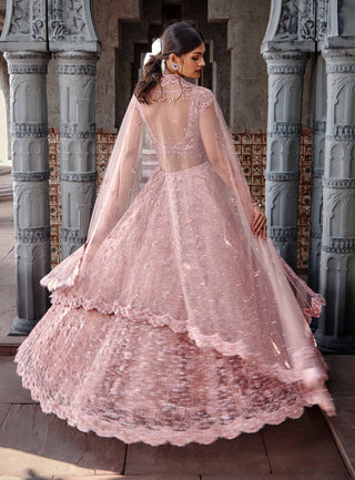 Nitika Gujral-Dusty Coral Tulle Lehenga Set-INDIASPOPUP.COM