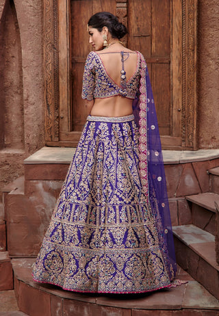 Nitika Gujral-Purple Tafeta Lehenga Set-INDIASPOPUP.COM