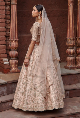 Nitika Gujral-Blush Pink Raw Silk Lehenga Set-INDIASPOPUP.COM