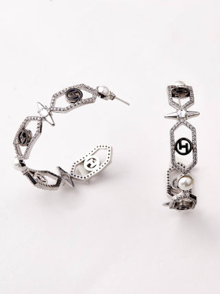 Outhouse-Oh Celeste Sirius Hoop Earrings-INDIASPOPUP.COM