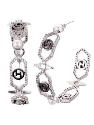 Outhouse-Oh Celeste Sirius Hoop Earrings-INDIASPOPUP.COM