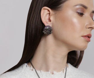 Outhouse-Oh V Iridescent Lyra Studs-INDIASPOPUP.COM