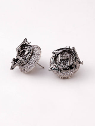 Outhouse-Oh V Crystalline Lyra Studs-INDIASPOPUP.COM