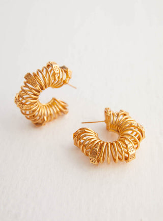 Outhouse-Oh Poppi Spring Hoop Earrings-INDIASPOPUP.COM