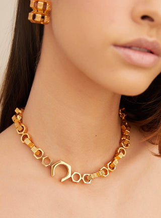 Outhouse-Oh Poppi Bolt Link Necklace-INDIASPOPUP.COM