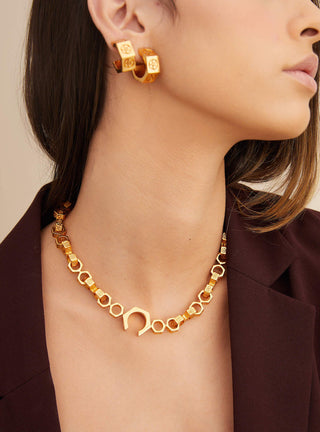 Outhouse-Oh Poppi Bolt Link Necklace-INDIASPOPUP.COM