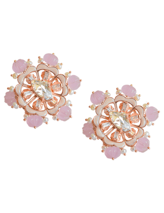 Outhouse-Fluora Eternite Blush Ear Studs-INDIASPOPUP.COM