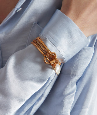 Outhouse-Myriad Pearl Drop Bracelet-INDIASPOPUP.COM