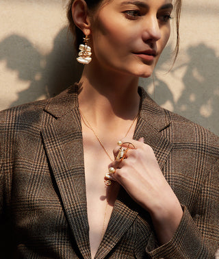 Outhouse-Pearls Des Celeste Keshi Pearl Drop Earrings-INDIASPOPUP.COM