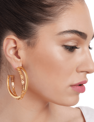 Outhouse-O.H Monogram Archway Hoops-INDIASPOPUP.COM