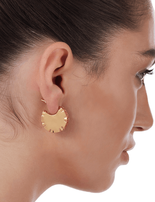 Outhouse-Full Crescent Monogram Ear Studs-INDIASPOPUP.COM
