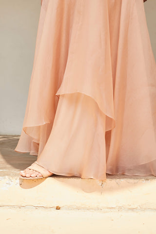 Osaa By Adarsh-Rose Pink Embroidered Crop Top And Skirt-INDIASPOPUP.COM