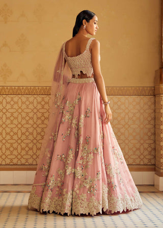 Osaa By Adarsh-Soft Berry Handcrafted Lehenga Set-INDIASPOPUP.COM