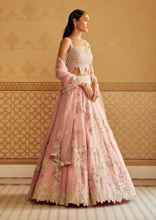 Osaa By Adarsh-Soft Berry Handcrafted Lehenga Set-INDIASPOPUP.COM