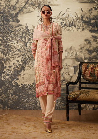 Kalista-Blush Pink Straight Kurta Set-INDIASPOPUP.COM