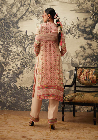 Kalista-Blush Pink Straight Kurta Set-INDIASPOPUP.COM