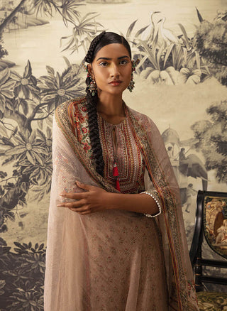 Kalista-Beige Straight Kurta Set-INDIASPOPUP.COM