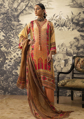 Kalista-Peach Pink A-Line Kurta Set-INDIASPOPUP.COM