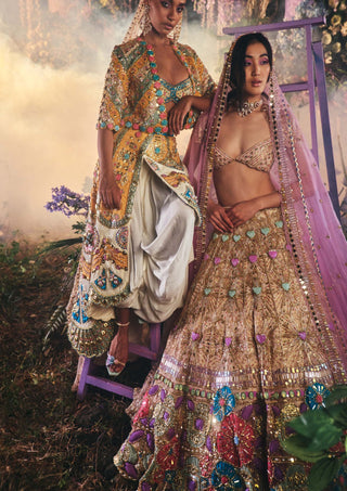 Papa Don'T Preach By Shubhika-Dreamy Pink Ivory Bridal Lehenga Set-INDIASPOPUP.COM