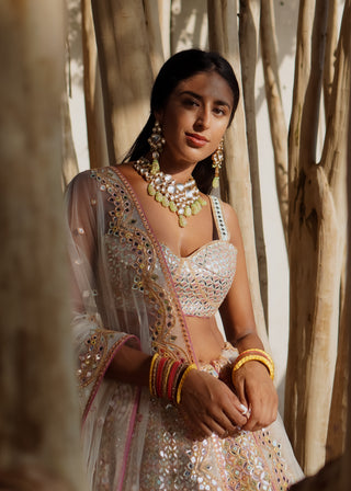 Ivory Net Lehenga Set