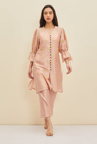 Meadow-Dusky Pink Rose Ash Tunic Set-INDIASPOPUP.COM