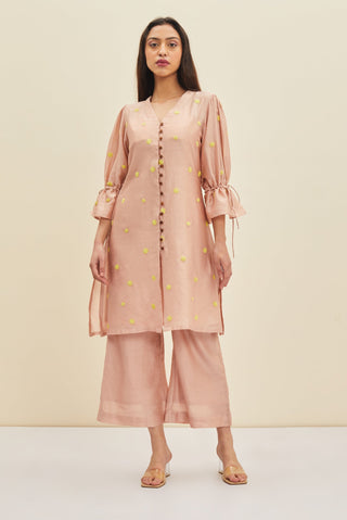 Meadow-Dusky Pink Rose Ash Tunic Set-INDIASPOPUP.COM