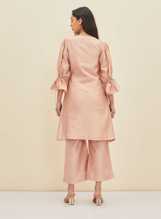 Meadow-Dusky Pink Rose Ash Tunic Set-INDIASPOPUP.COM