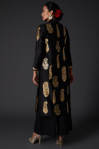 Balance By Rohit Bal-Black Kurta With Palazzo-INDIASPOPUP.COM