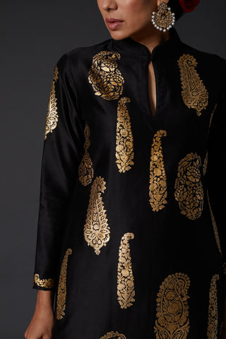 Balance By Rohit Bal-Black Kurta With Palazzo-INDIASPOPUP.COM